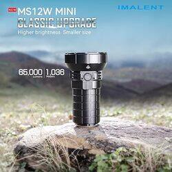 IMALENT MS12 Mini Tactical Flashlight 65 000 Lumens Rechargeable 1036m Long Beam Distance, High Power Super Bright Flashlight with 12 xhp 70.2 LED (Warm White)